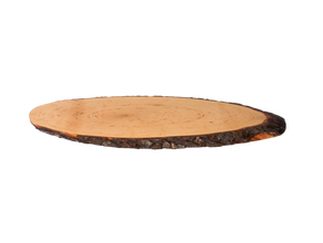 Holzbrett oval mit Rinde 55x22 cm