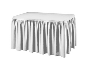 Buffetttisch Skirting weiß mieten – Miettisch, Eventtisch, Veranstaltungstisch, Partytisch