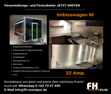 Imbisswagen M mieten | Kompakt (4m) + HACCP | Für Events bis 500 Gäste