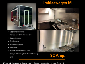 Imbisswagen M mieten | Kompakt (4m) + HACCP | Für Events bis 500 Gäste