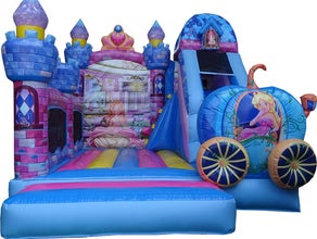 Prinzessinnen Hüpfburg mit Rutsche mieten – Hüpfburg für Kindergeburtstag & Event