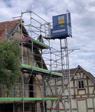 Gerüstaufzug Gerüstlift Materiallift Materialaufzug Senkrechgtlift Senkrechtaufzug Zahnstangenlift Zahnstangenaufzug Bauaufzug Baulift GEDA 200 Z