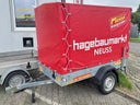 Anhänger, Ladefläche 2 x 1,08 m, Nutzlast max. 590 kg, mit Plane und Spriegel