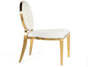 Stuhl "DUBAI", gold, weiss gepolstert