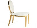 Stuhl "DUBAI", gold, weiss gepolstert