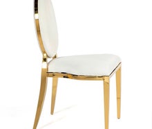 Stuhl "DUBAI", gold, weiss gepolstert