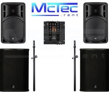 Lautsprecher Musikanlage Beschallungsanlage Partyanlage Boxen Mischpult 2x RCF Art 312 aktiv 2x dB Technologies Sub 18H aktiv