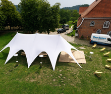 Sternzelt 3-Mast 21,70 x 12,60 Meter mit Boden mieten – Veranstaltungszelt, Festzelt, Eventzelt