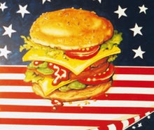 Burger Kulisse, Bühnenbild, Amerika, USA, Amerikanische Flagge, Hamburger