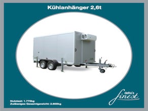Kühlanhänger 2.6t / Kühlzelle / Mobile Kühlmöglichkeit / Eventcooler / Cooler / Kühltrailer