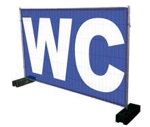 Banner WC für Bauzaun mieten – Absperrgitter & Zäune