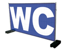 Banner WC für Bauzaun mieten – Absperrgitter & Zäune