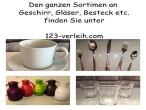 Geschirr Verleih Gläser Besteck Teller Tassen und vieles mehr mieten