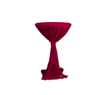 Wurfhusse mit Schleife bordeaux mieten – Stehtisch, Bistrotisch, Hochtisch, Partytisch, Miettisch