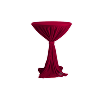 Wurfhusse mit Schleife bordeaux mieten – Stehtisch, Bistrotisch, Hochtisch, Partytisch, Miettisch
