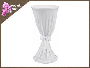Stehtischhussen Elegant Ø 80 cm in weiß mit Schleife günstig mieten, leihen von event4me aus Mannheim