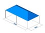 Partyzelt / Pavillion 600x300 cm (335 cm hoch) blau - inklusive 6 Stehtische mit Hussen - hochstabiles Stahlrohrgestell mit Scherenmechanik - super schnell aufgebaut (Zelt) - Galerie - Bild 3