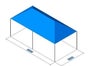 Partyzelt / Pavillion 600x300 cm (335 cm hoch) blau - inklusive 6 Stehtische mit Hussen - hochstabiles Stahlrohrgestell mit Scherenmechanik - super schnell aufgebaut (Zelt) - Galerie - Bild 3