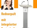 Rednerpult professionelles Stehpult Pult Tresen Pulte Counter mit Leuchte und Schwanenhasmikrofon inkl. Verstärker, Lautsprecher und Funkeinheit - Galerie - Bild 1