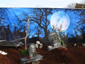 Friedhof, Halloween, Grusel- Bühnenbilder