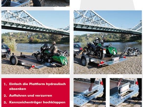 Motorradanhänger, absenkbar, mit 100km/h Zulassung