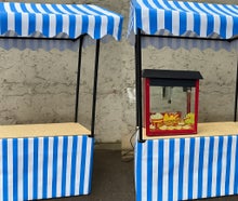 kompakter Marktstand blau/weiß oder rot/weiß