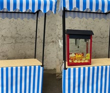 kompakter Marktstand blau/weiß oder rot/weiß