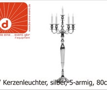 Kerzenleuchter 5-armig, versilbert 80 cm inkl. Kerzen