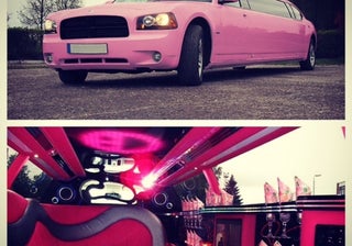 Dodge Charger Stretchlimousine in komplett Pink mit , Discoboden, 3D Decke, Nebelmaschine und Karaoke
