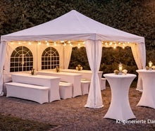 Pavillon, Partyzelt, Pagodenzelt 4 x 4 m. mit 4 Seitenteilen, mit Platz für bis zu 32 Personen