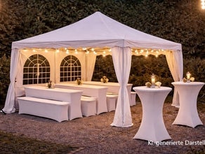 Pavillon, Partyzelt, Pagodenzelt 4 x 4 m. mit 4 Seitenteilen, mit Platz für bis zu 32 Personen