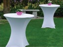 Stehtisch Ø70cm, optional mit Husse in weiß, creme, schwarz oder türkis