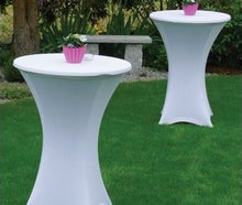 Stehtisch Ø70cm, optional mit Husse in weiß, creme, schwarz oder türkis