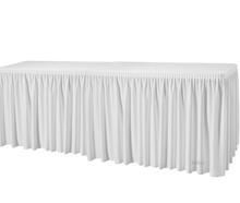 Skirting Plissé 4,1 m weiß mieten – Miettisch, Eventtisch, Veranstaltungstisch, Partytisch