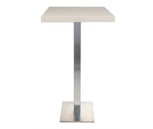 Stehtisch eckig, INOX BAR in matt-weiß und Edelstahl