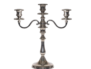 Silberleuchter 3-armig Fuß Ø 12 cm, Höhe ca. 35 cm