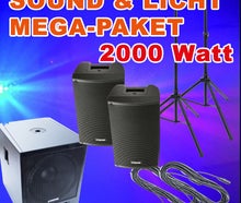 PA-Anlage, Dj-Anlage, Musikanlage, 2000 Watt - inkl. Lichtanlage