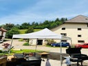 Partyzelt / Pavillion / Faltpagode 3 x 3 m (3,35 m hoch) weiss - hochstabiles Aluminiumprofil mit Scherenmechanik - super schnell aufgebaut