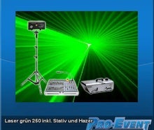 Laser grün 250 inkl, Stativ und Hazer