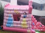 Profi Hüpfburg Springburg rosa Prinzessin Schloss Märchenschloss mit Rutsche und Sonnendach leihen mieten - Galerie - Bild 4