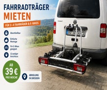 Vermietung Fahrradträger: Verleih für 2–4 Fahrräder mieten