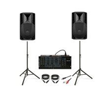 Musikanlage mit DSP Aktivlautsprechern und DJ-Mischpult für max. 60 Personen