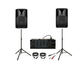 Musikanlage mit DSP Aktivlautsprechern und DJ-Mischpult für max. 60 Personen
