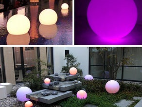 LED Kugel Sphere akkubetrieben Outdoor Lounge Möbel mieten Licht Effekt Fernbedienung Sonne