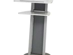 Rednerpult / Stehpult, silber / anthrazit, höhenverstellbar