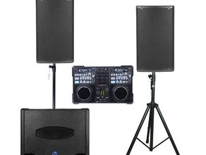 Party Ton L Komplettset 2000W DJ Musikanlage, Partyanlage, Partyset, PA, Tonanlage, Box, optional mit Bluetooth (Aufpreis 10 Euro)