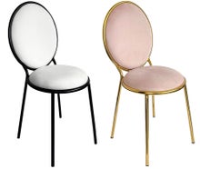 Samt Stuhl PARIS schwarz-weiss , gold-rose weds4rent