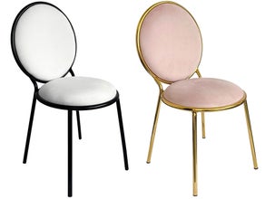 Samt Stuhl PARIS schwarz-weiss , gold-rose weds4rent