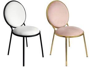 Samt Stuhl PARIS schwarz-weiss , gold-rose weds4rent