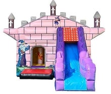 Profi Hüpfburg Springburg lila Prinzessin Schloss Märchenschloss mit Rutsche und Sonnendach leihen mieten